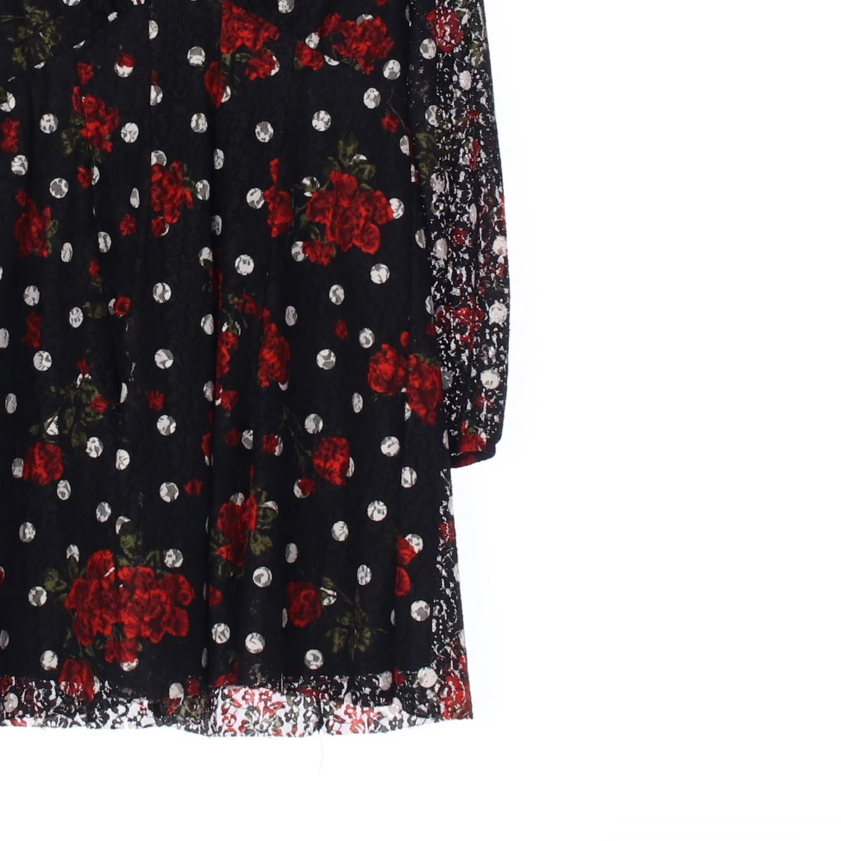 자라 블랙 로즈 레이스 브이넥 미니 드레스 이미지 3