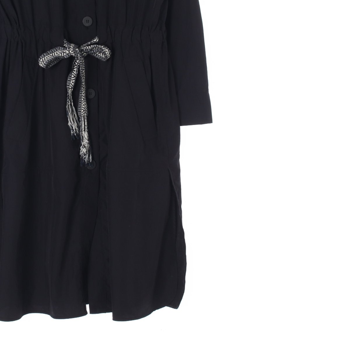 자라 블랙 노카라 셔츠원피스 이미지 3