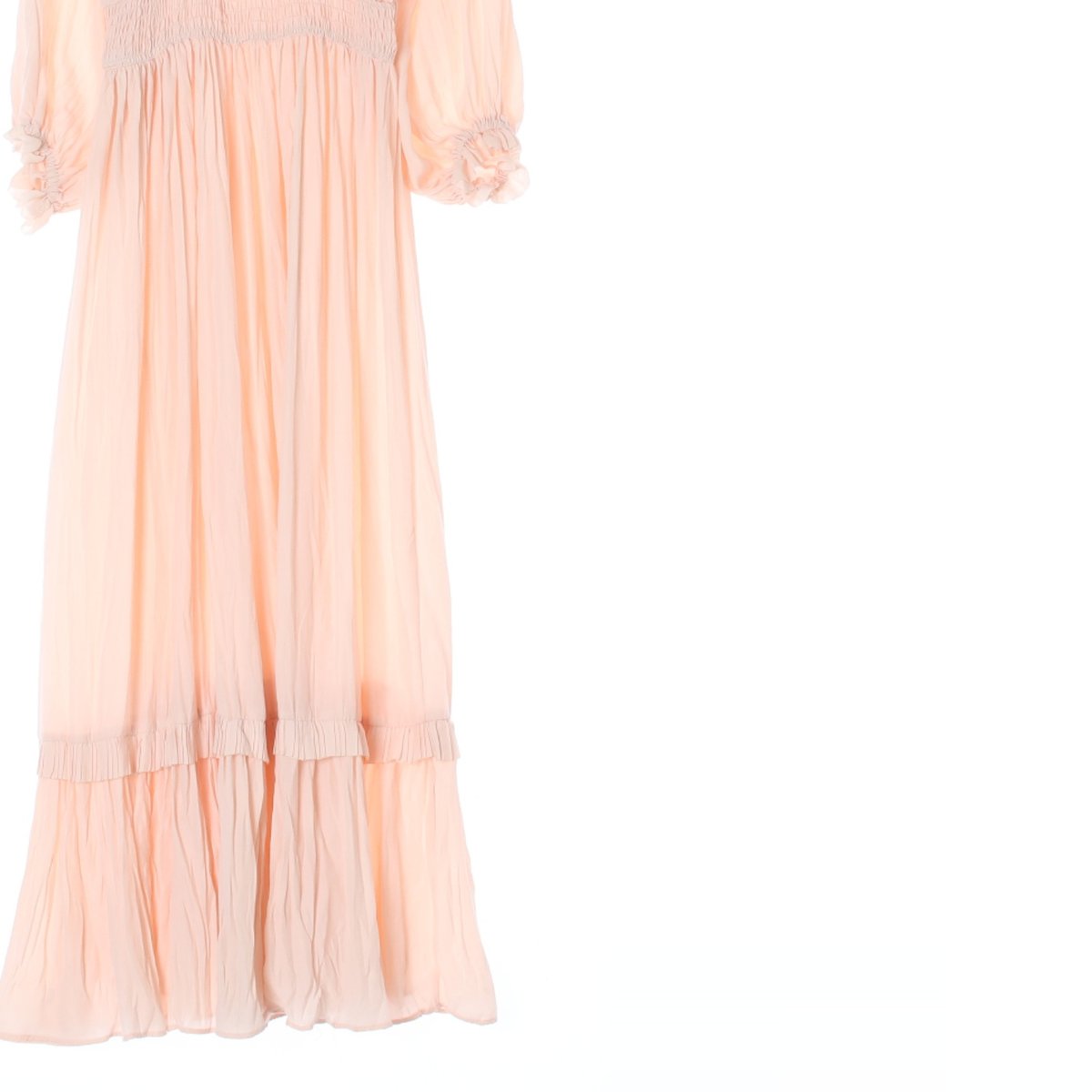 자라 살몬 플리츠 롱 드레스 이미지 3