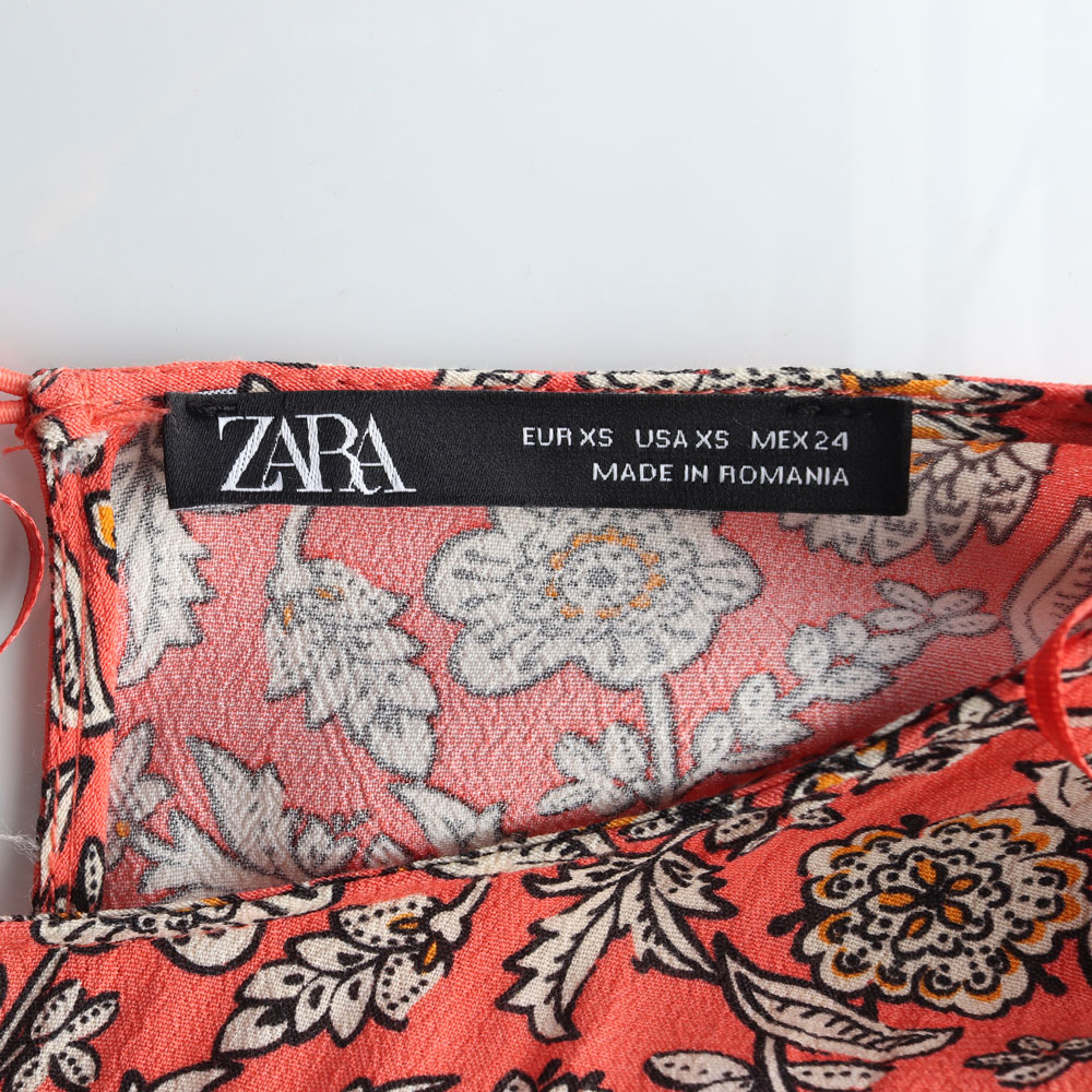 자라 오렌지 플라워 퍼프 맥시 롱드레스 이미지 5