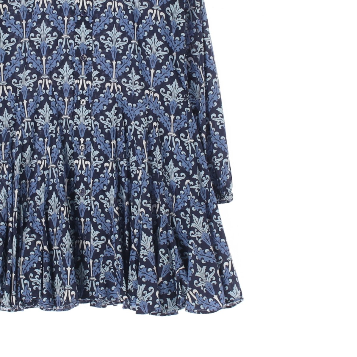 자라 블루 패턴 오버핏 셔츠 미니 원피스 이미지 3