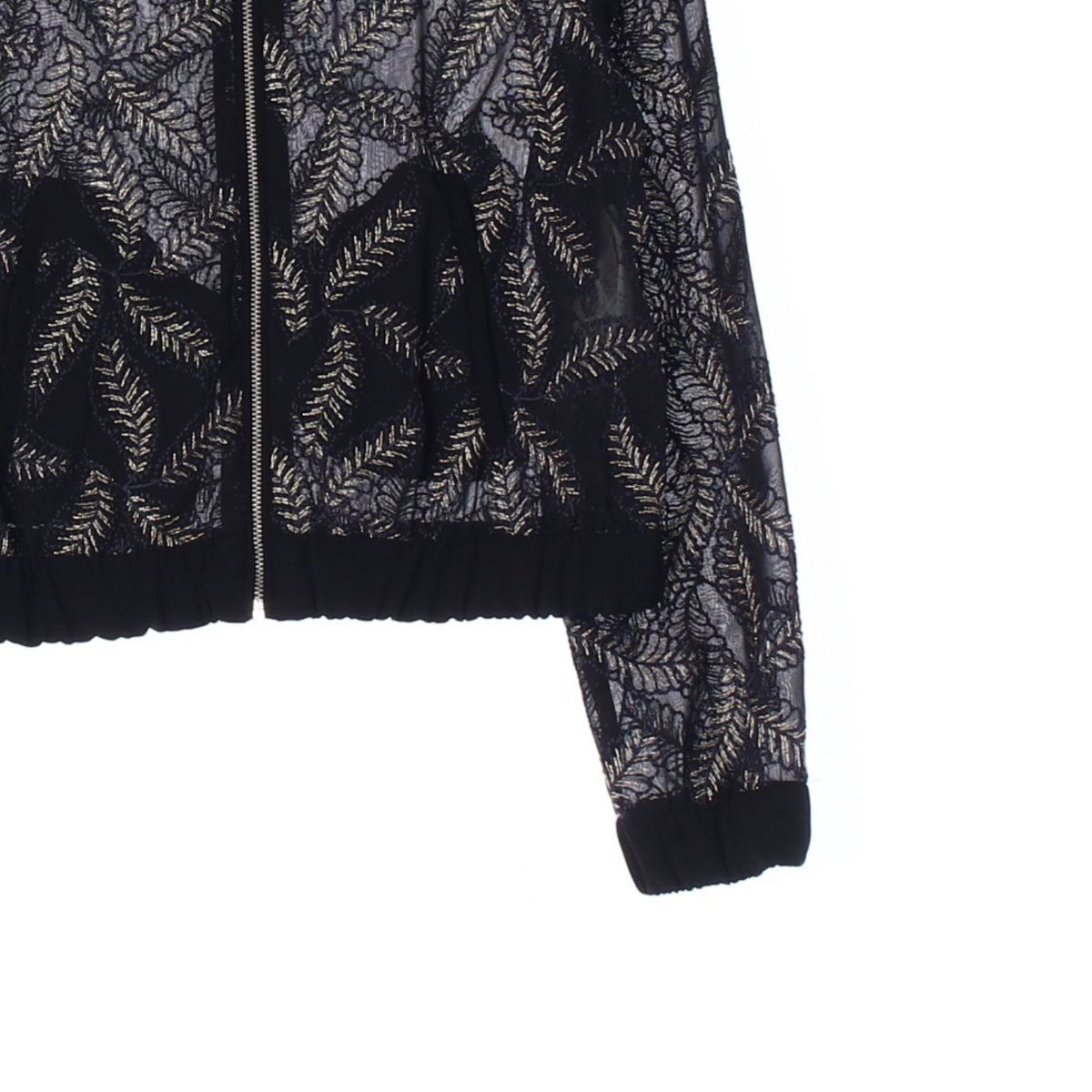 자라 블랙 자수 블루종 크롭 집업재킷 이미지 3