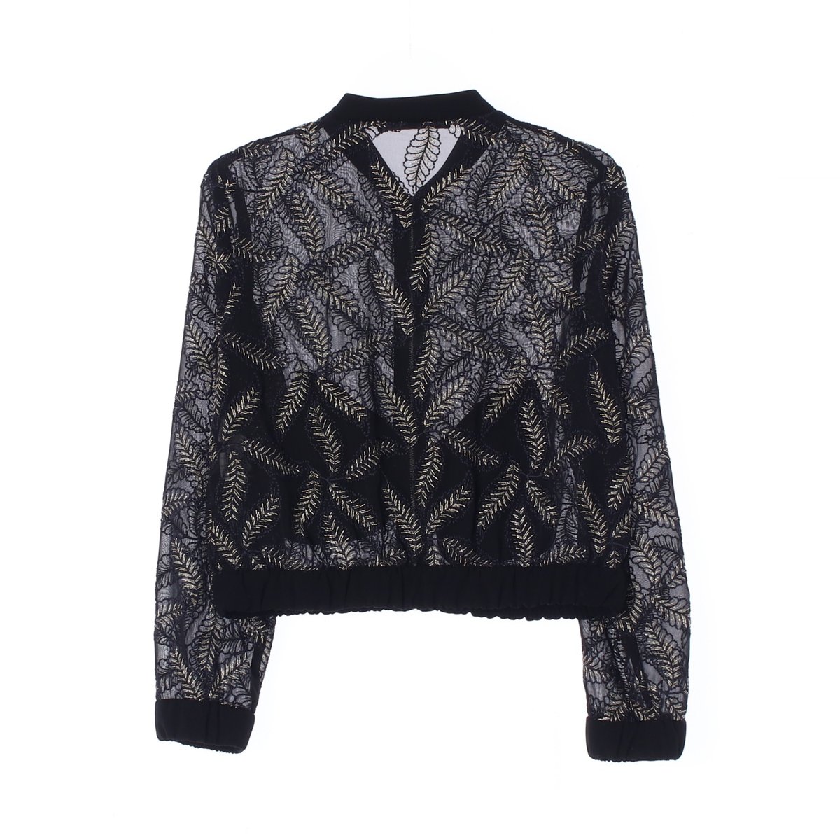 자라 블랙 자수 블루종 크롭 집업재킷 이미지 4