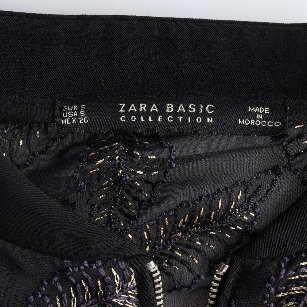 자라 블랙 자수 블루종 크롭 집업재킷 이미지 5