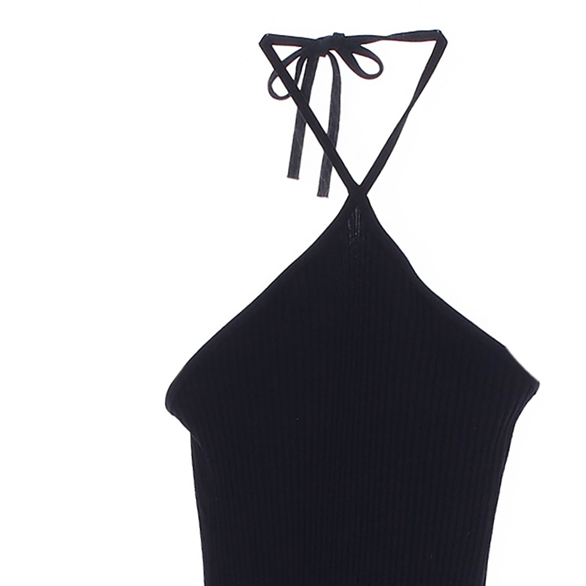 자라 블랙 골지 니트 홀터넥 미니 드레스 이미지 2