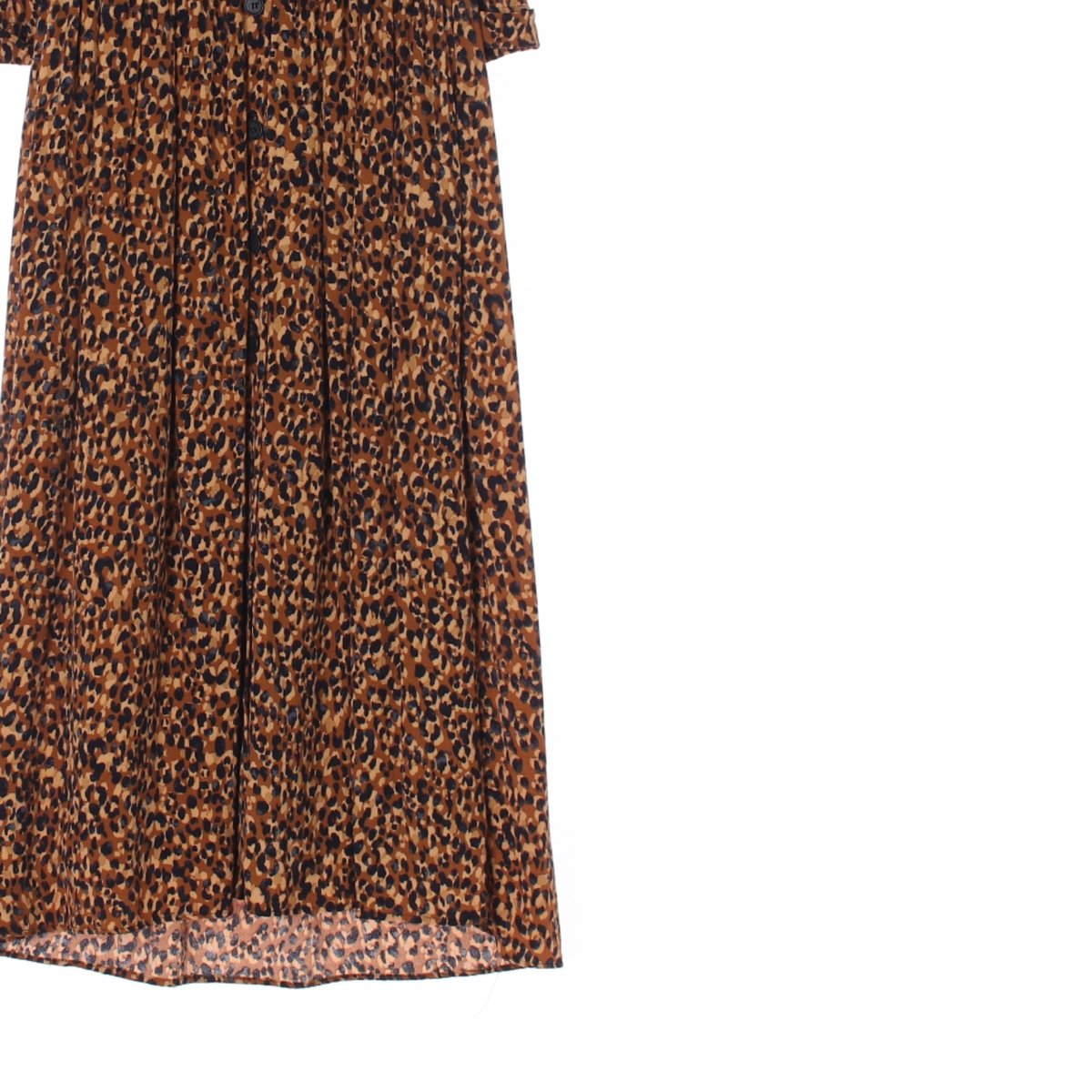 자라 브라운 레오파드 브이넥 셔츠 롱원피스 이미지 3