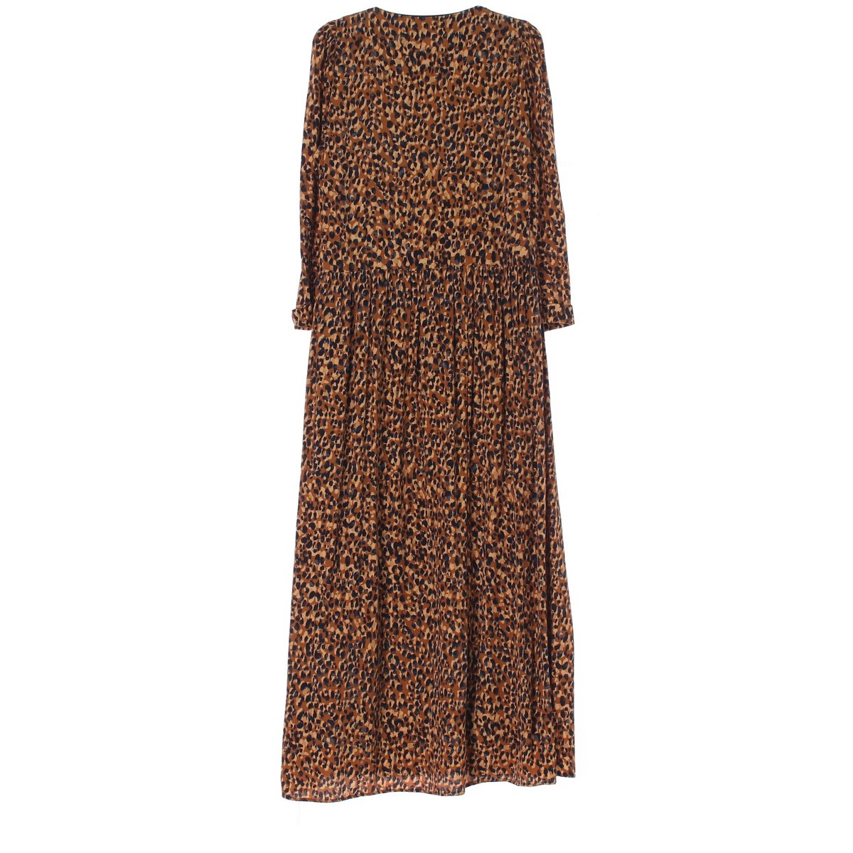 자라 브라운 레오파드 브이넥 셔츠 롱원피스 이미지 4