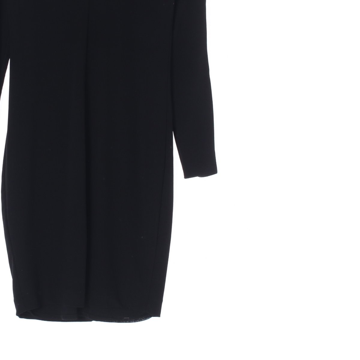 자라 블랙 브이넥 긴팔 미디 드레스 이미지 3