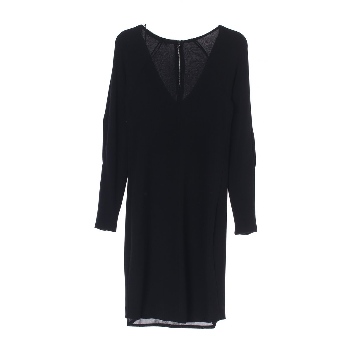 자라 블랙 브이넥 긴팔 미디 드레스 이미지 4