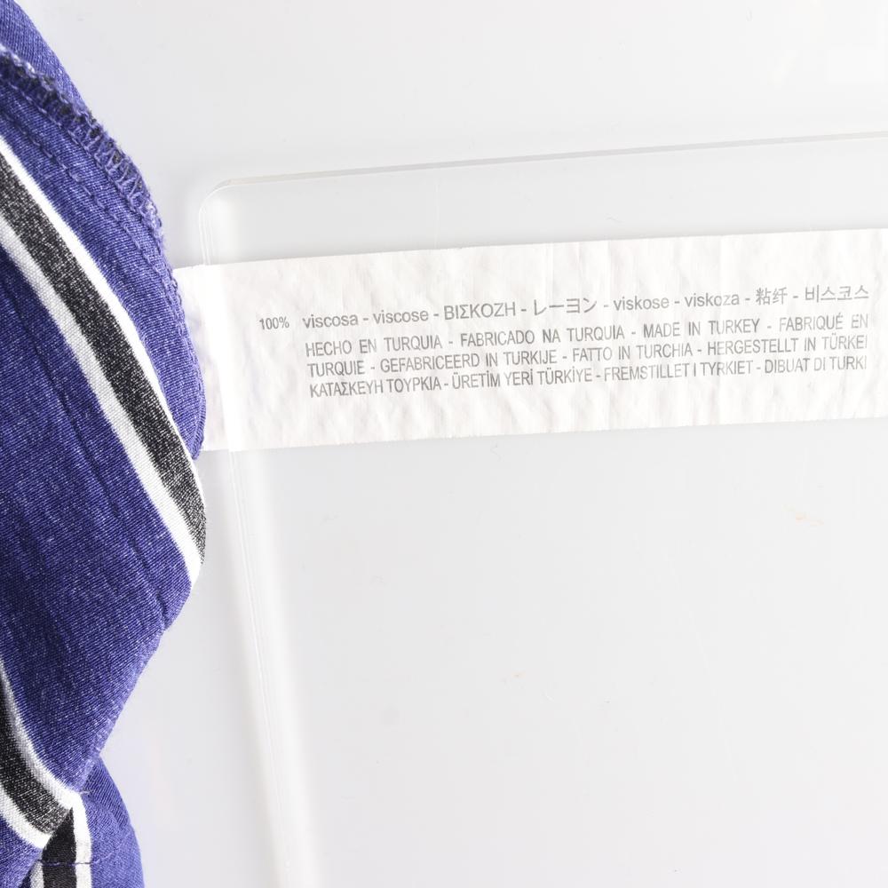 자라 네이비 스트라이프 반팔 셔츠 롱 원피스 이미지 6