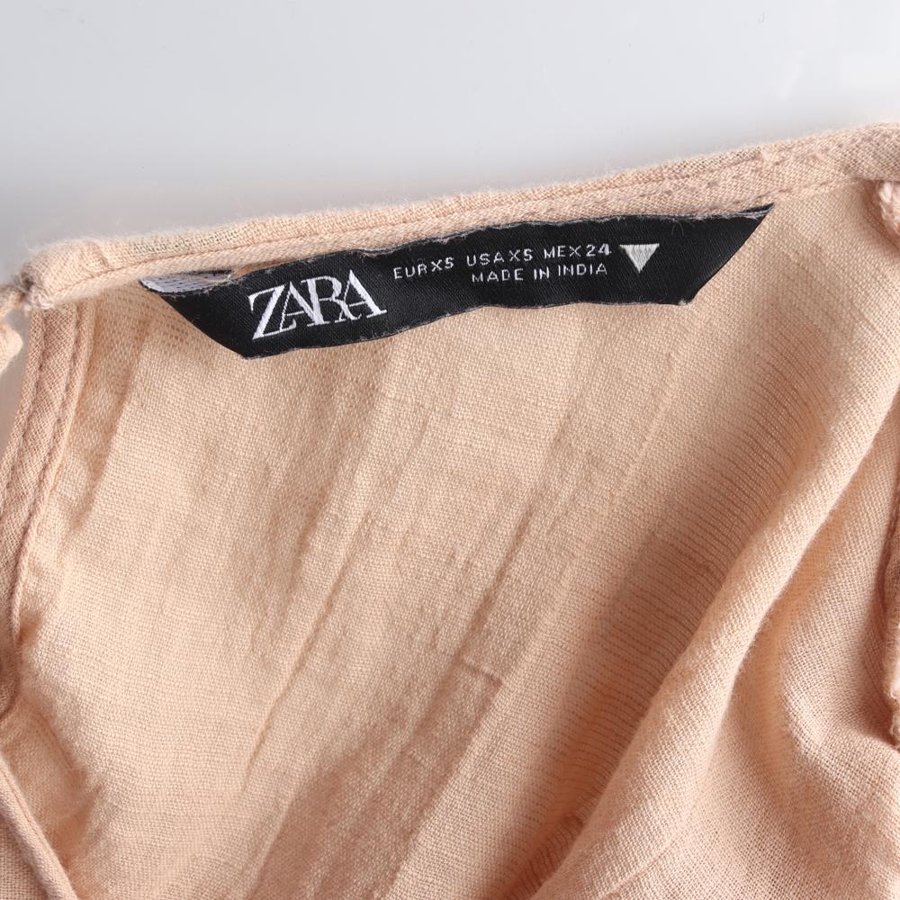 자라 베이지 뜨개 디테일 크롭 블라우스 이미지 6