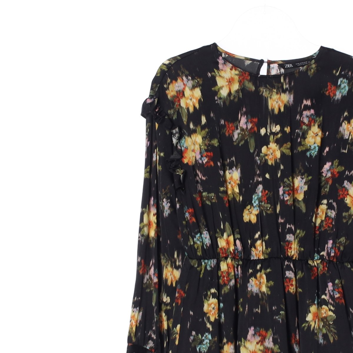 자라 블랙 플라워 튜닉원피스 이미지 2