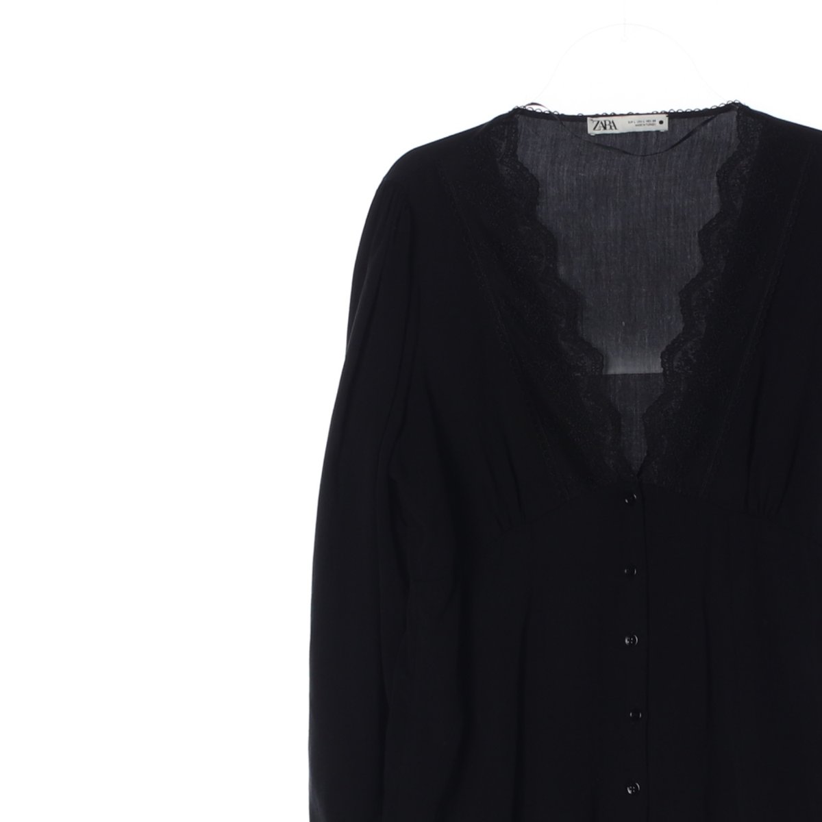 자라 블랙 레이스 브이넥 가디건 드레스 이미지 2