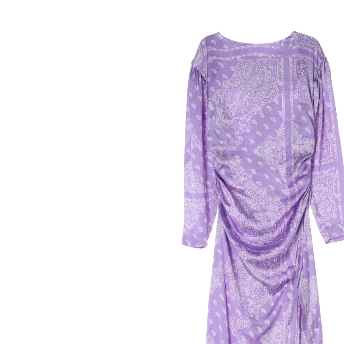 자라 퍼플 유광 사이드슬릿 셔링 롱 드레스 이미지 2