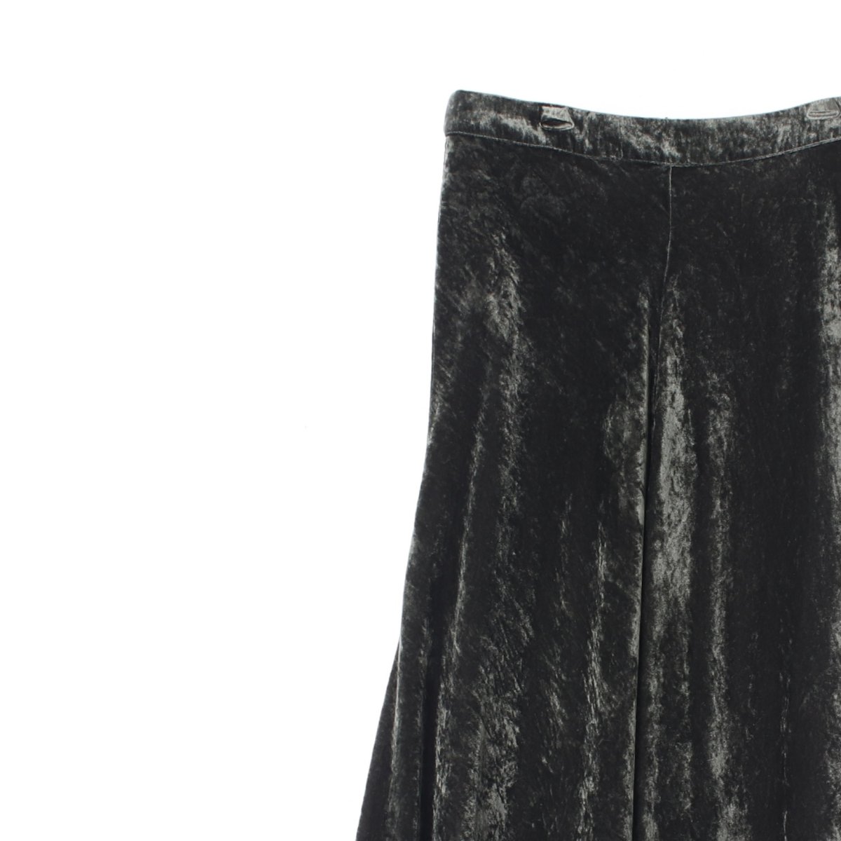 자라 그린 벨벳 플레어 롱 스커트 이미지 2