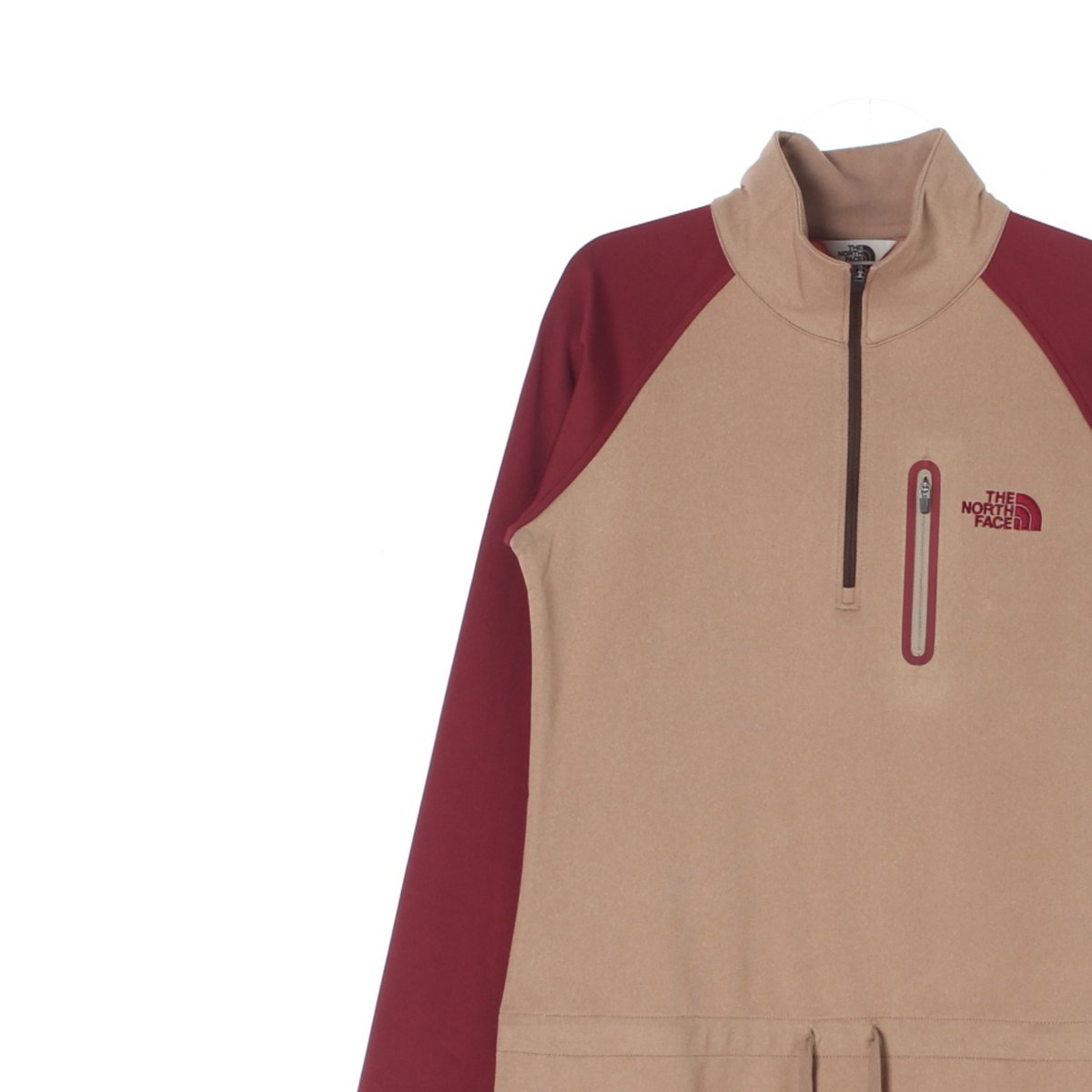 노스페이스 베이지 레드 모크넥 원피스 이미지 2