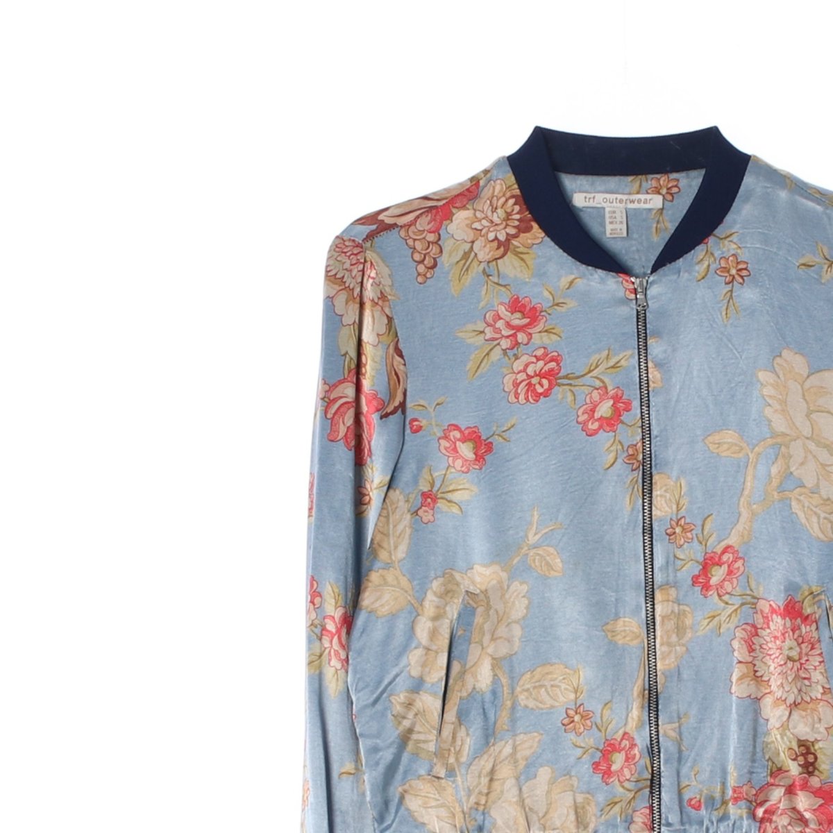 자라 하늘 플라워 크롭 블루종 집업재킷 이미지 2