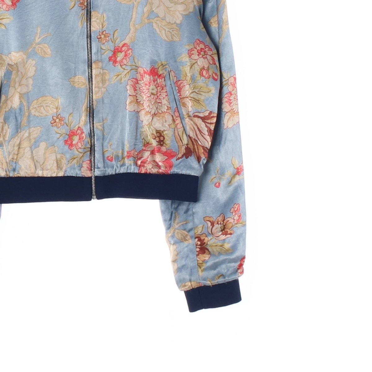 자라 하늘 플라워 크롭 블루종 집업재킷 이미지 3