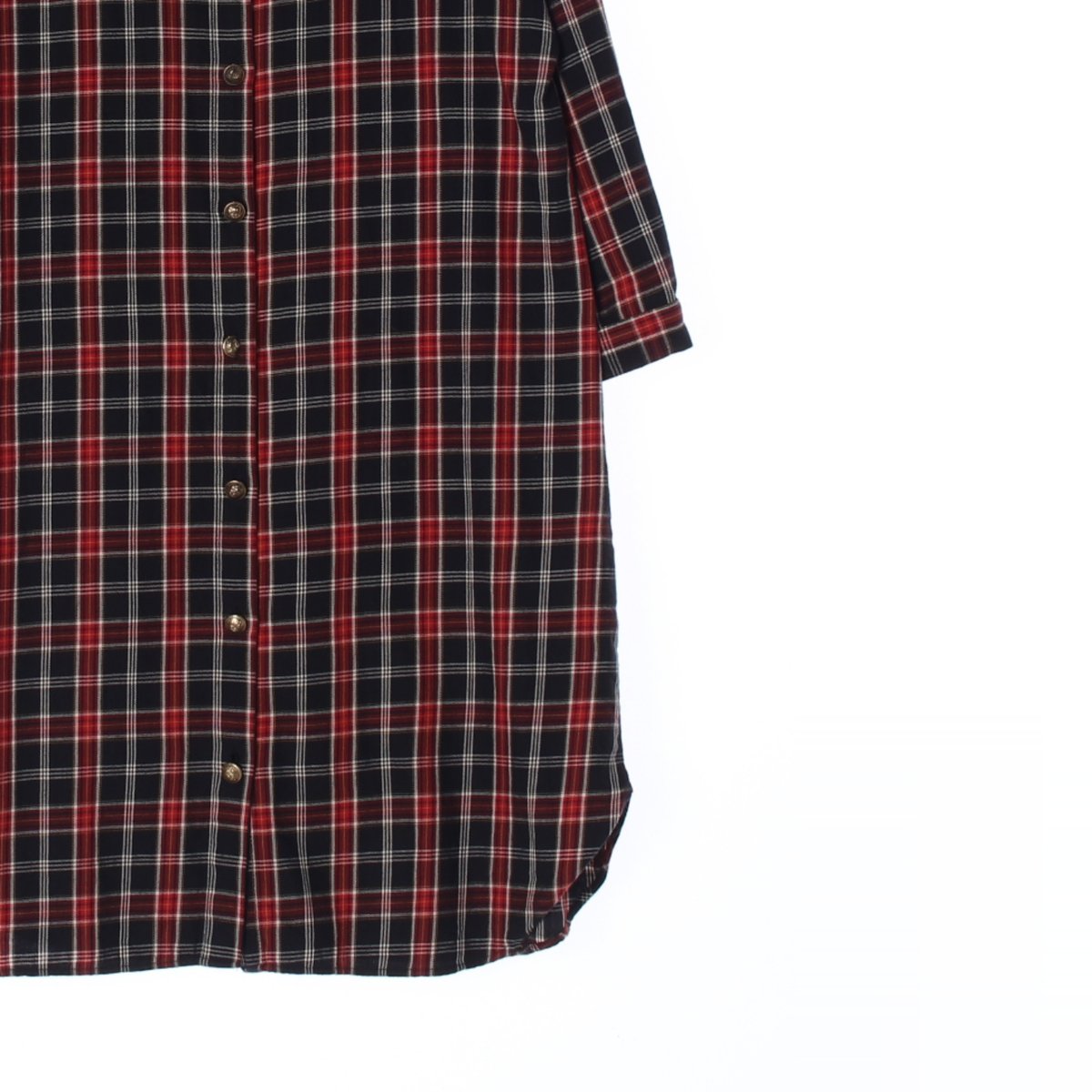 자라 블랙 레드 체크 셔츠원피스 이미지 3