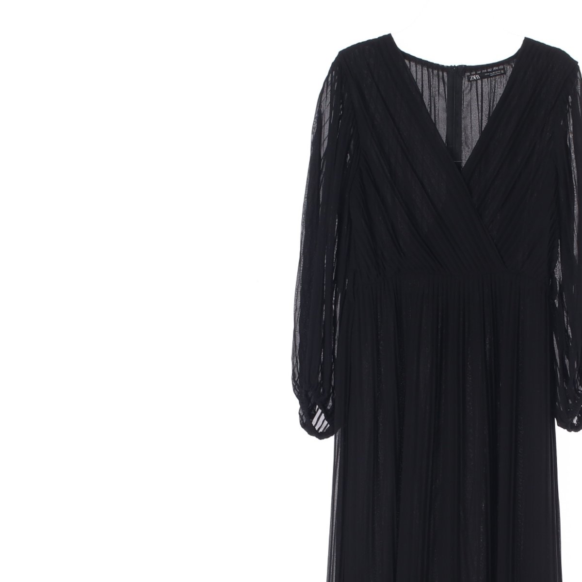 자라 블랙 쉬폰 플리츠 롱 드레스 이미지 2