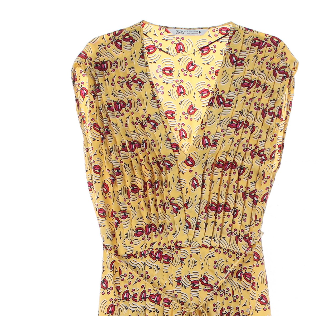 자라 옐로우 민소매 플리츠 롱 드레스 이미지 2