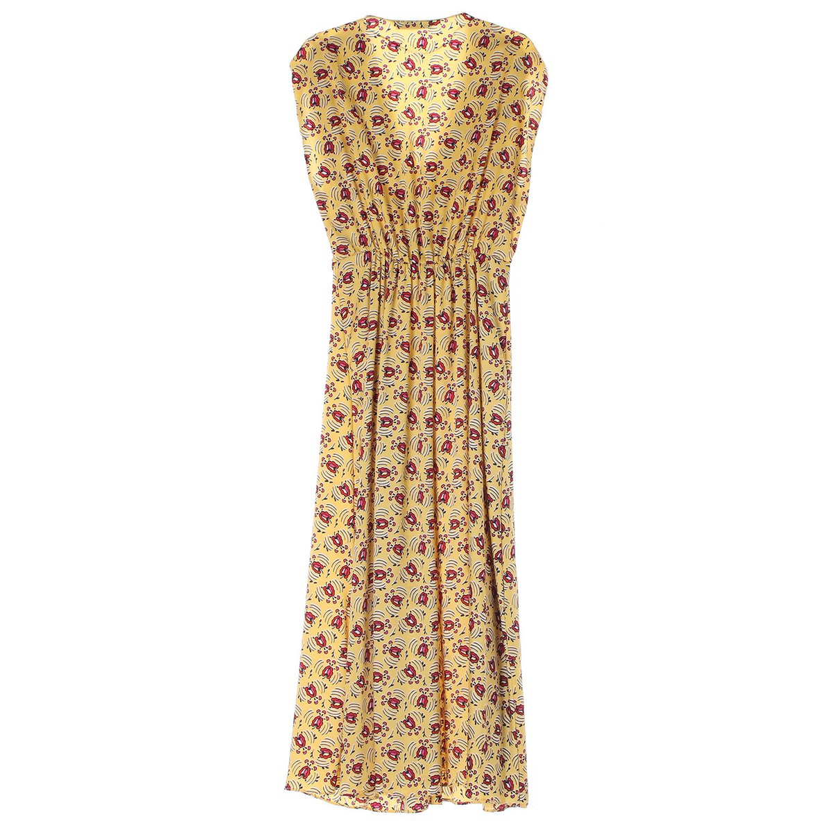 자라 옐로우 민소매 플리츠 롱 드레스 이미지 4