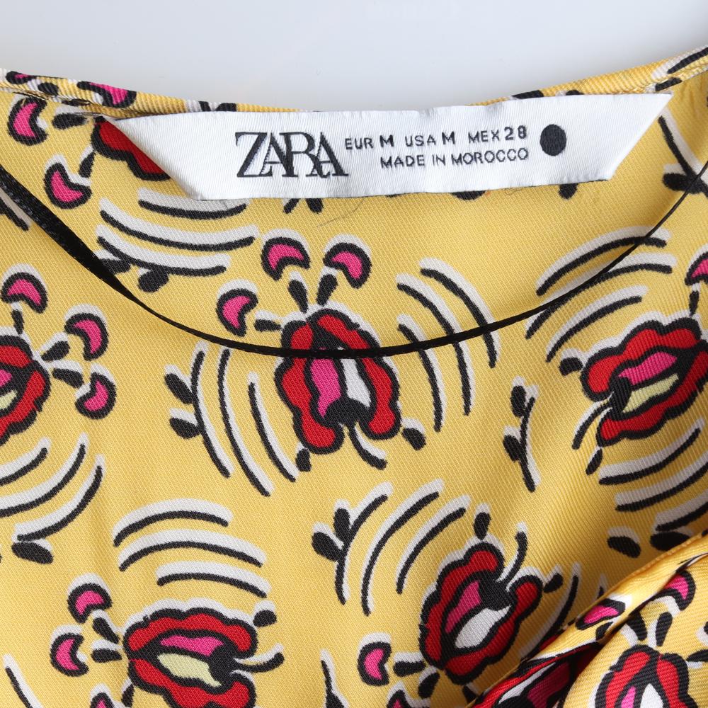 자라 옐로우 민소매 플리츠 롱 드레스 이미지 5