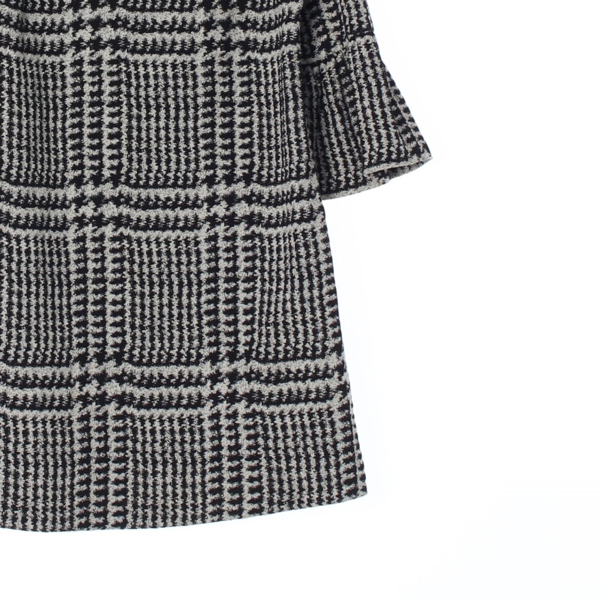 자라 블랙 화이트 체크 7부소매 원피스 이미지 3