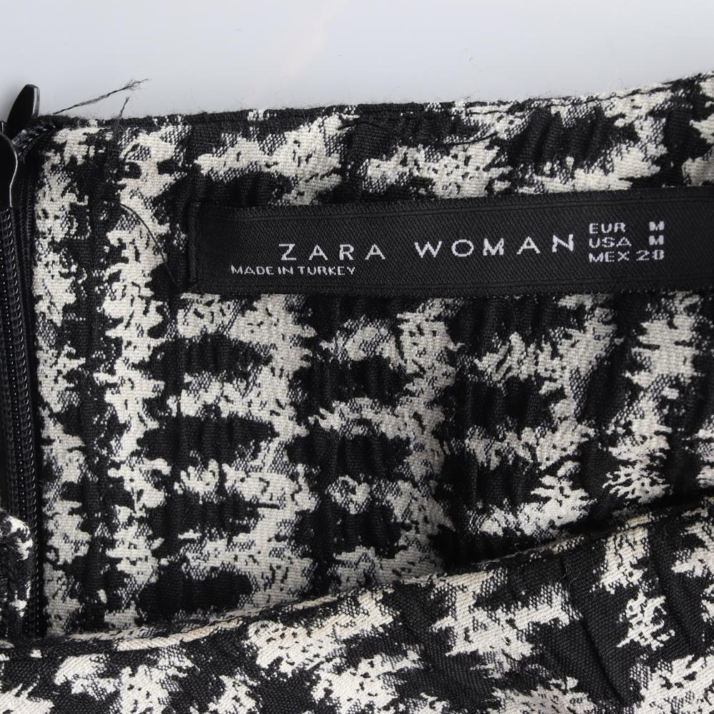 자라 블랙 화이트 체크 7부소매 원피스 이미지 5