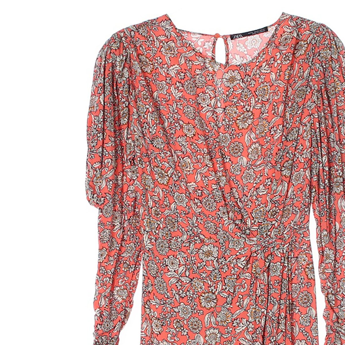 자라 다홍 플라워 맥시 롱 드레스 이미지 2