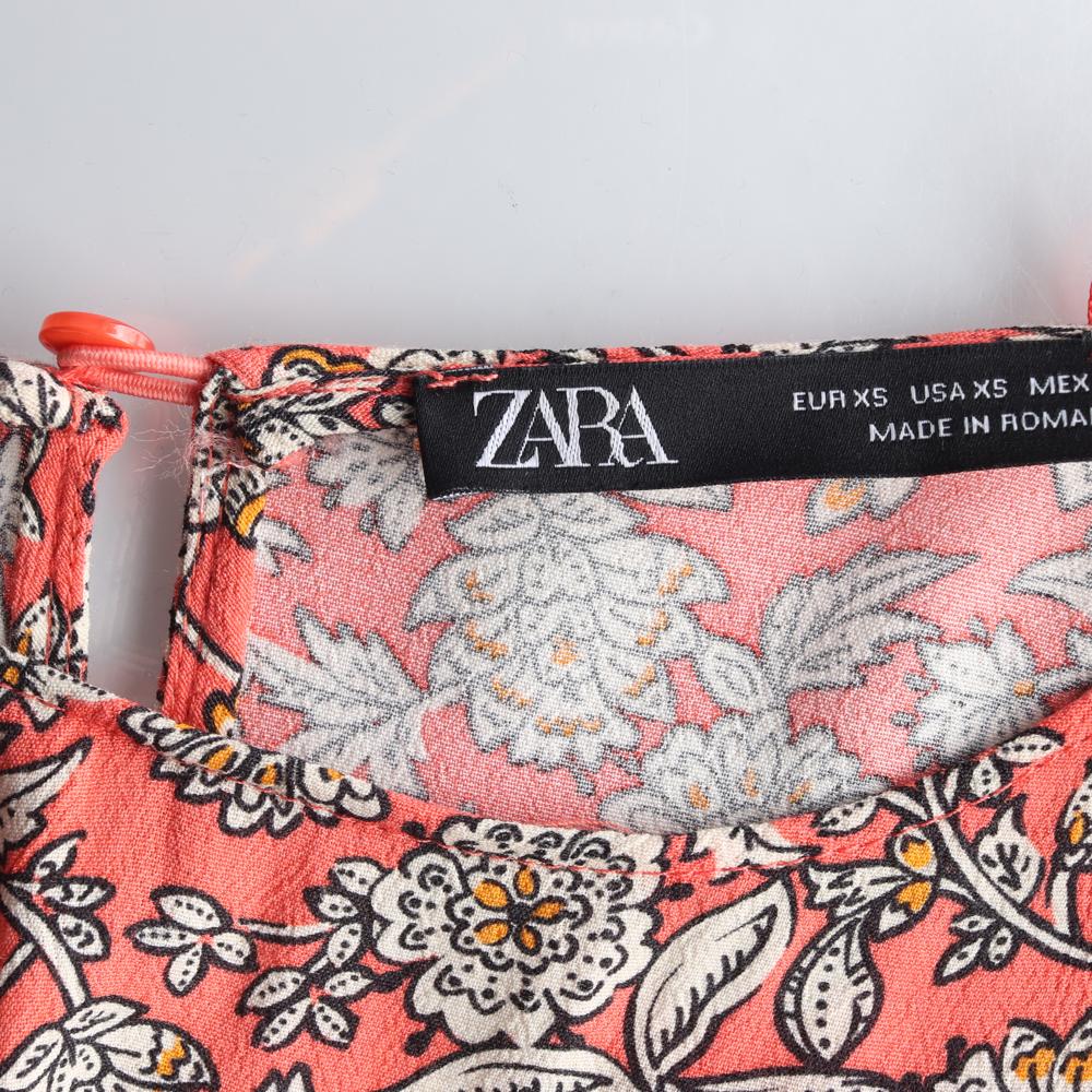 자라 다홍 플라워 맥시 롱 드레스 이미지 5