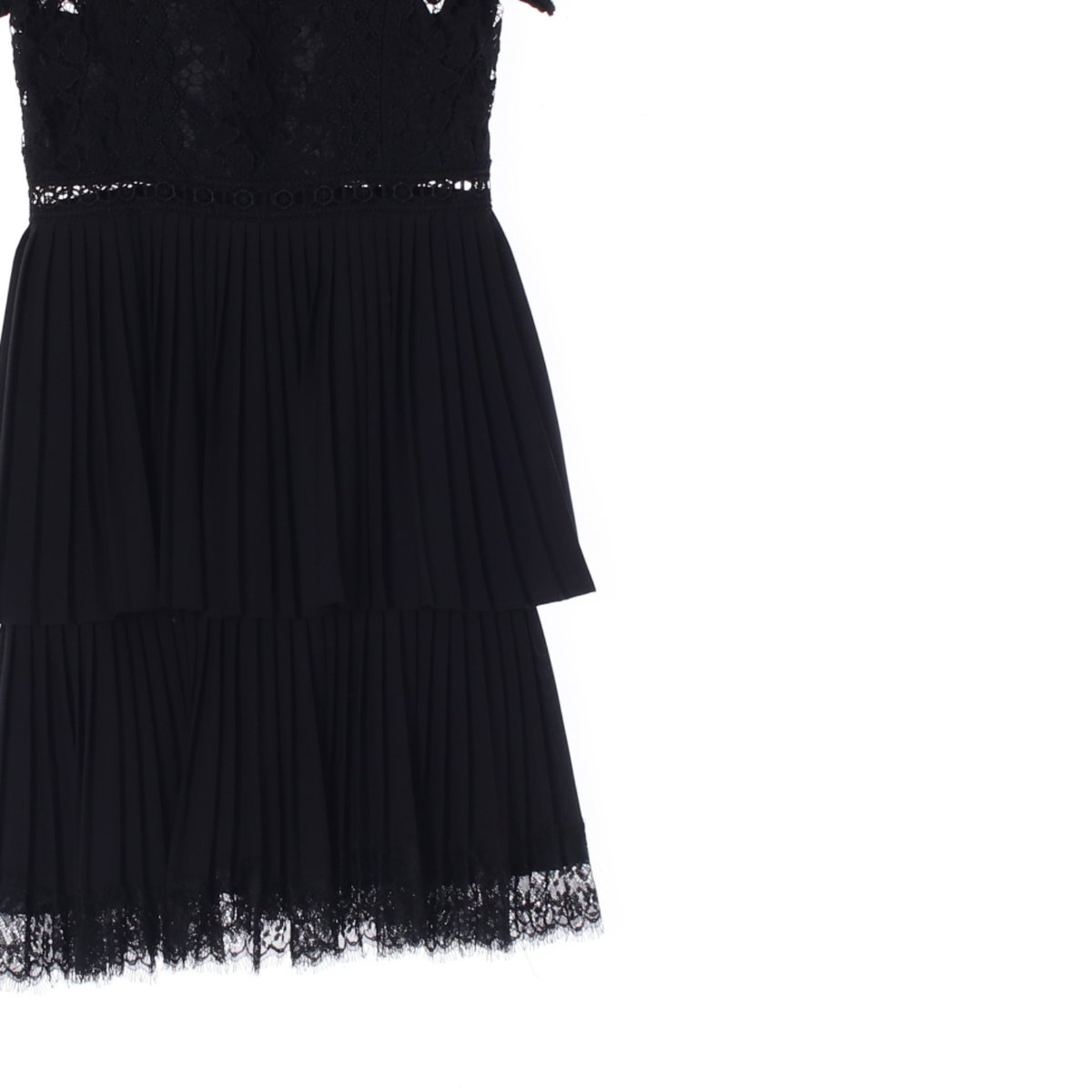 자라 블랙 레이스 캉캉 플리츠 미니 드레스 이미지 3
