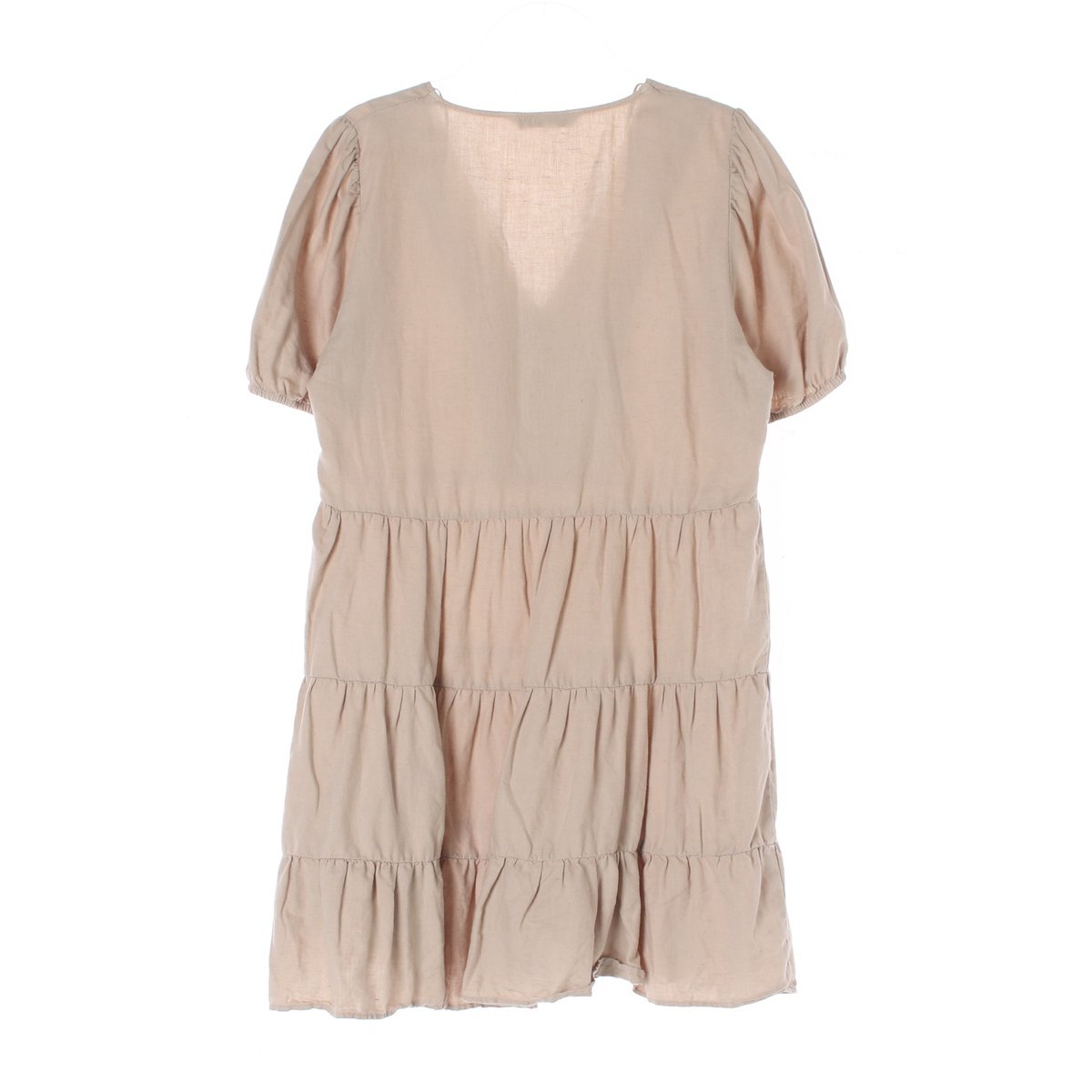 자라 베이지 린넨 캉캉 반팔 미니 튜닉원피스 이미지 4