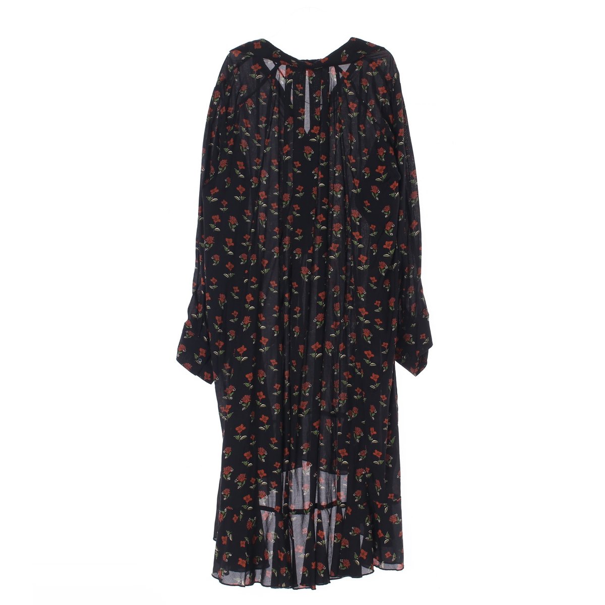 자라 블랙 플라워 언발란스 셔츠 롱 튜닉원피스 이미지 4