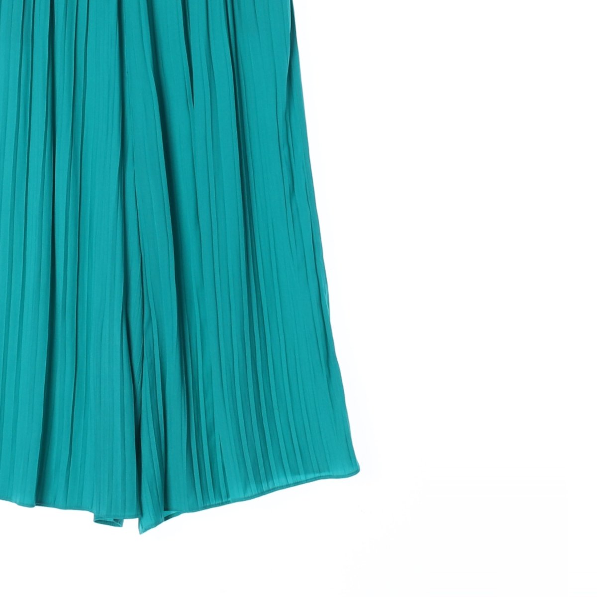 자라 그린 플리츠 와이드 팬츠 이미지 3