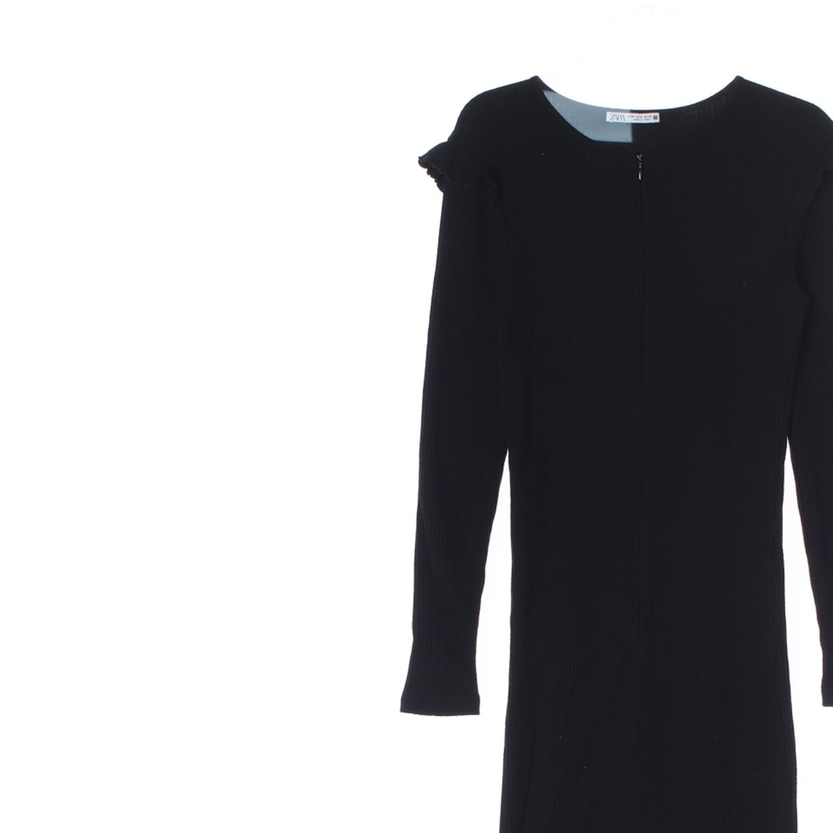 자라 블랙 하프집업 니트 골지 롱 원피스 이미지 2