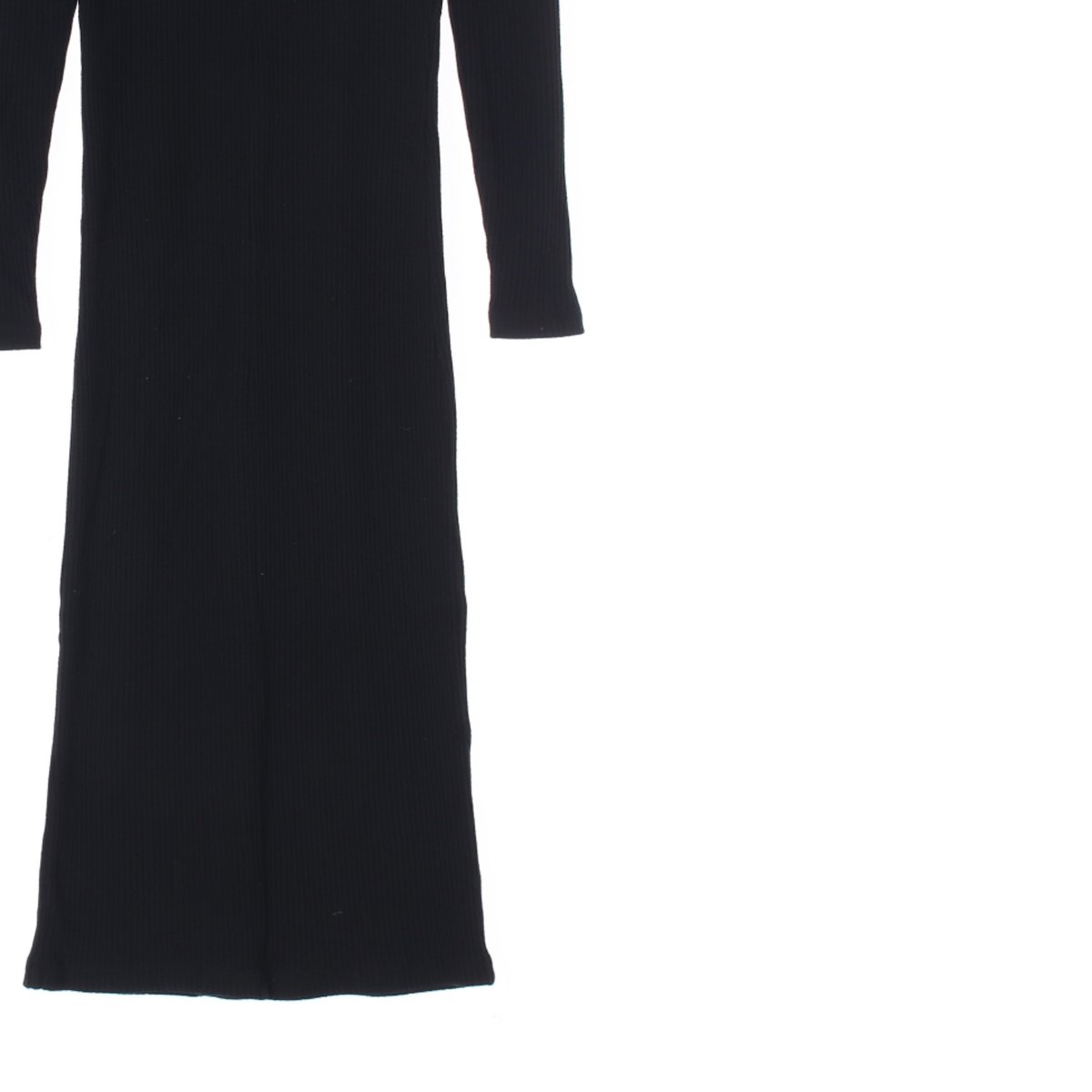 자라 블랙 하프집업 니트 골지 롱 원피스 이미지 3