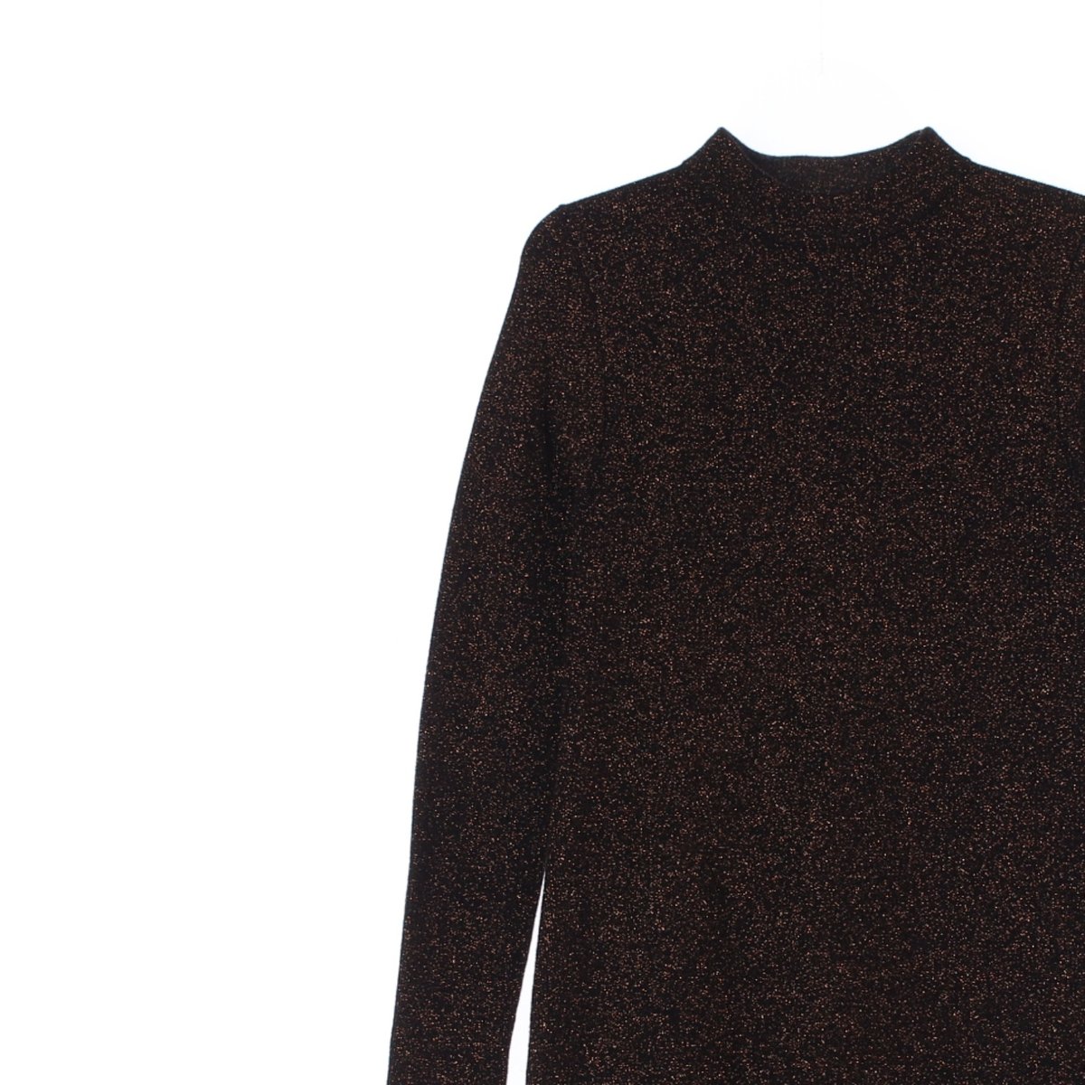 자라 블랙 골드 펄 모크넥 니트원피스 이미지 2