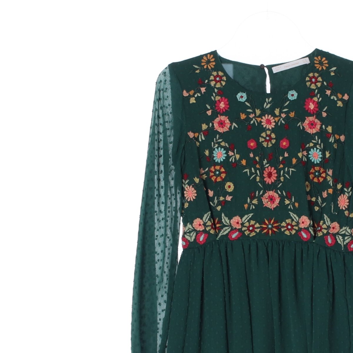 자라 그린 자수 미니 튜닉원피스 이미지 2