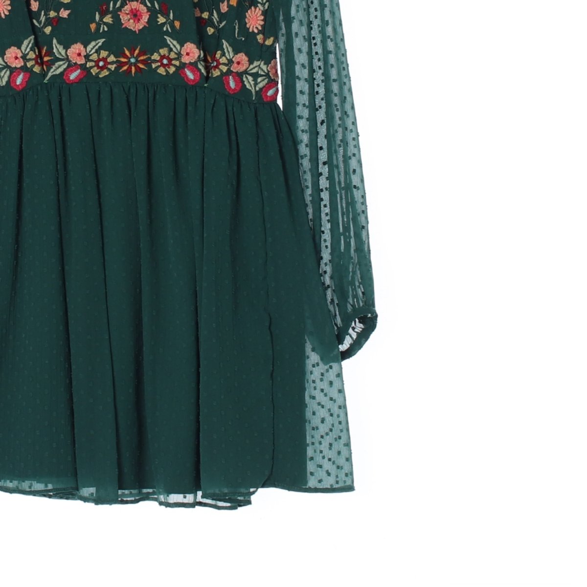 자라 그린 자수 미니 튜닉원피스 이미지 3