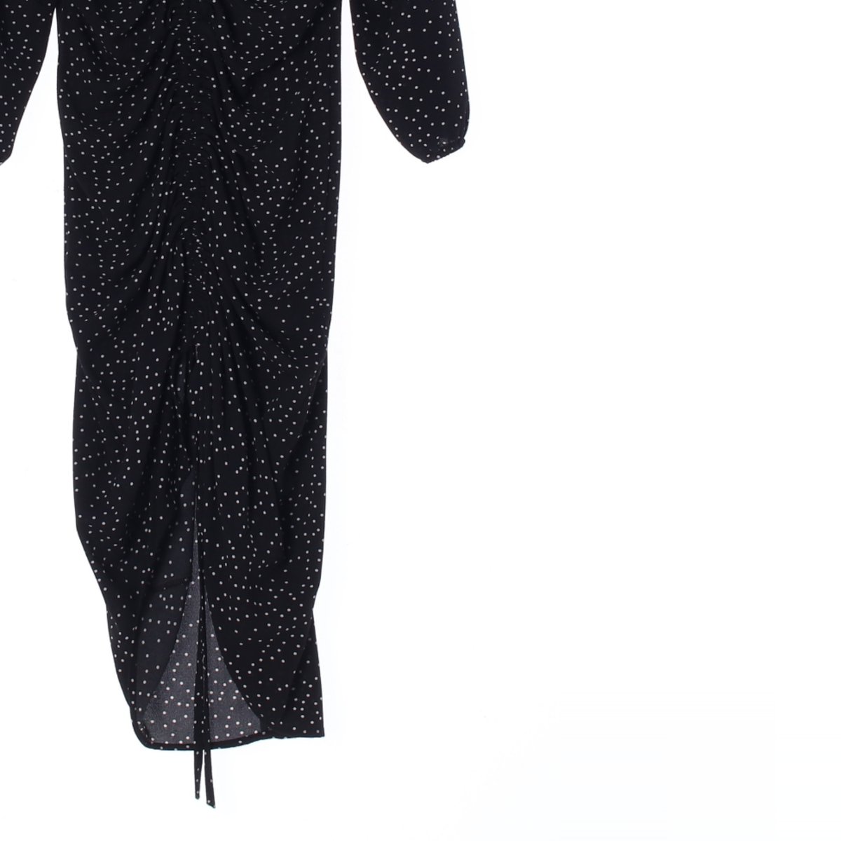 자라 블랙 브이넥 셔링 롱 드레스 이미지 3