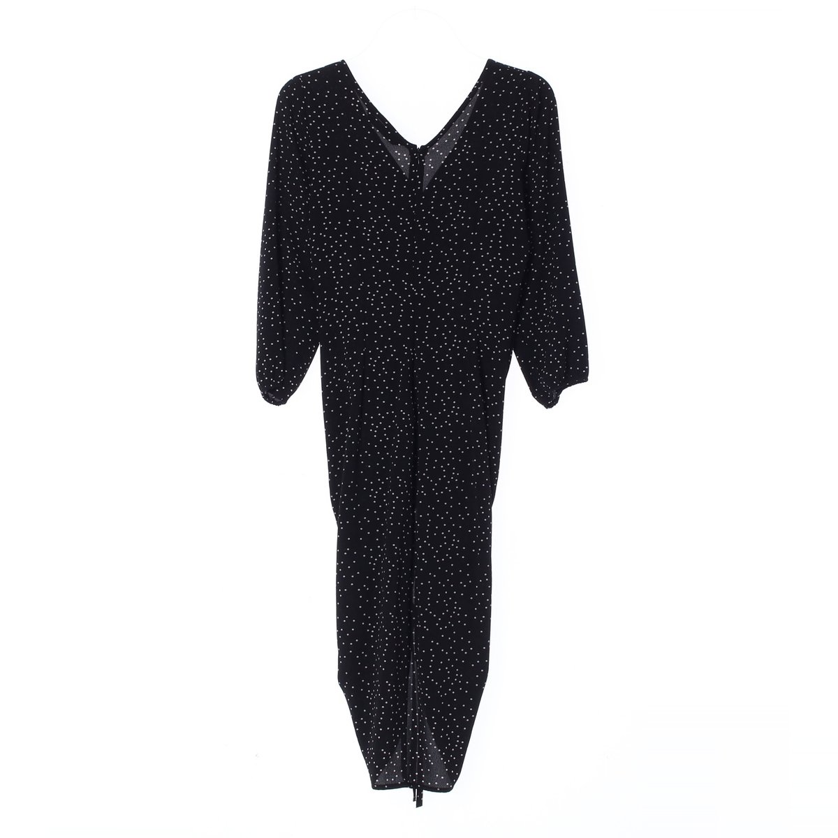 자라 블랙 브이넥 셔링 롱 드레스 이미지 4