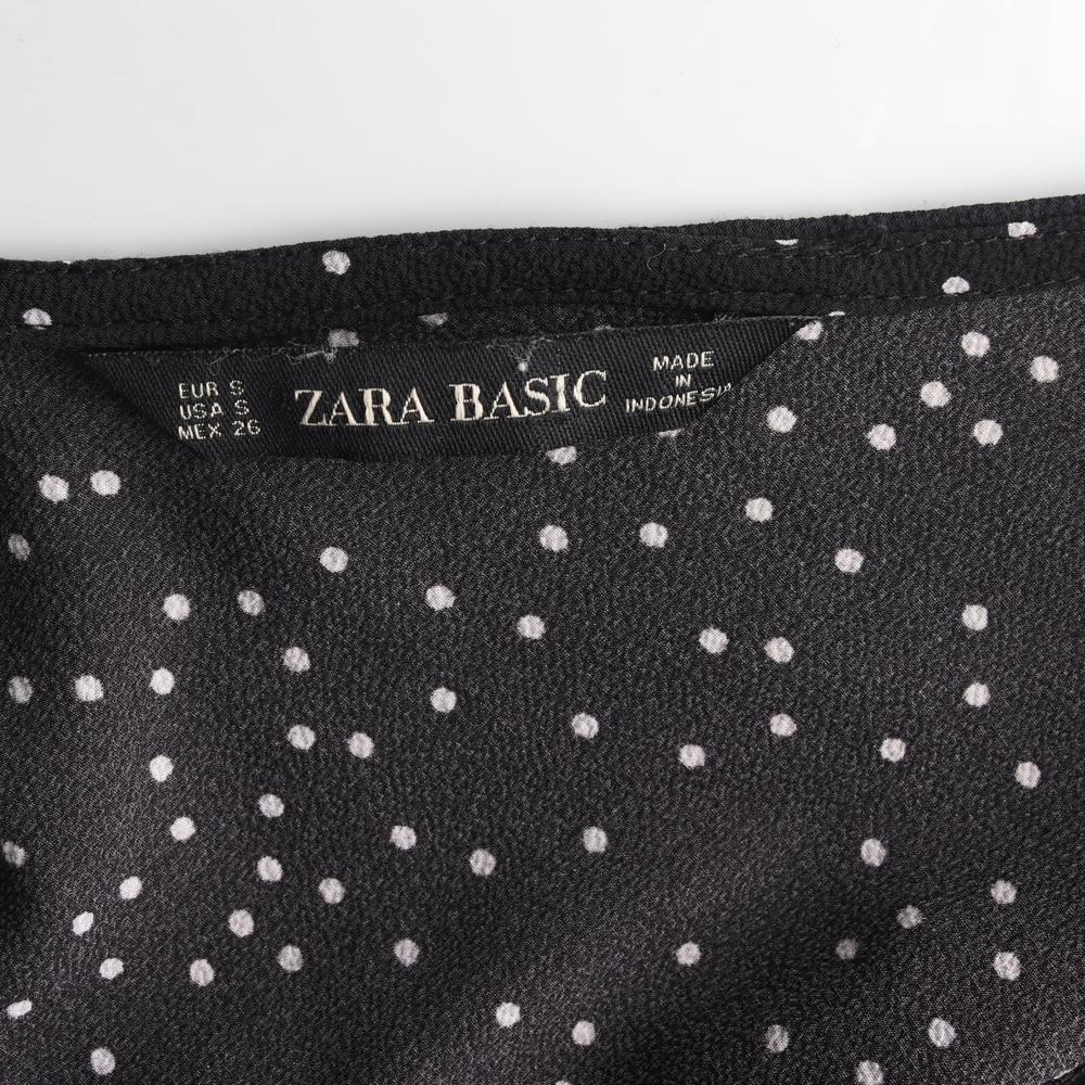 자라 블랙 브이넥 셔링 롱 드레스 이미지 5