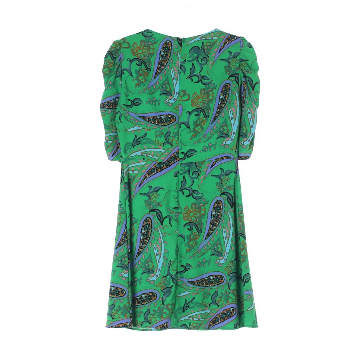 자라 그린 패턴 퍼프소매 반팔 원피스 이미지 4