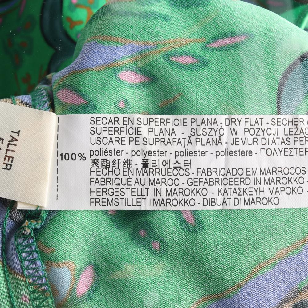 자라 그린 패턴 퍼프소매 반팔 원피스 이미지 6