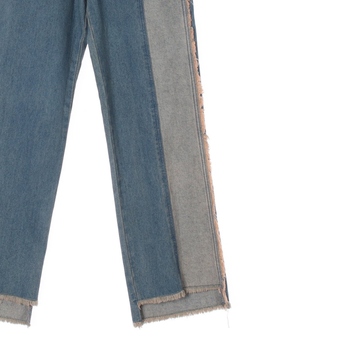 시티브리즈 연청 배색 와이드 데님 청바지 이미지 3