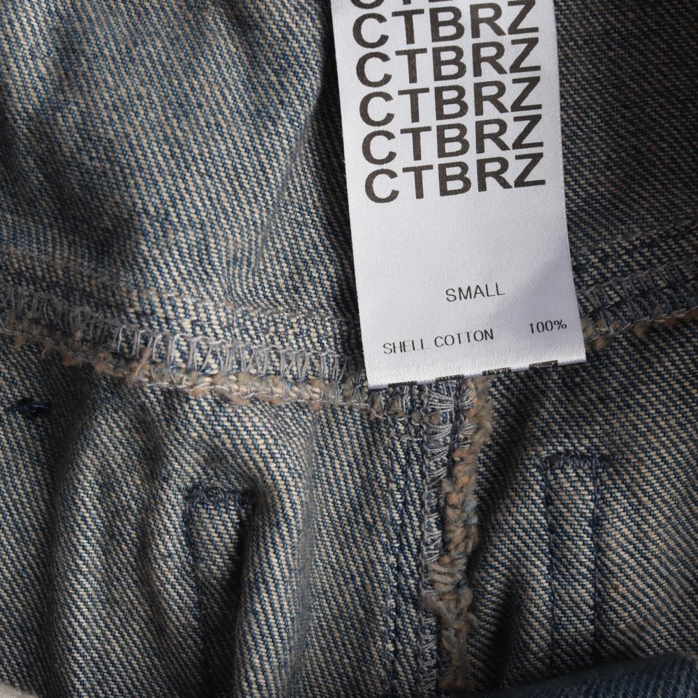 시티브리즈 연청 배색 와이드 데님 청바지 이미지 6