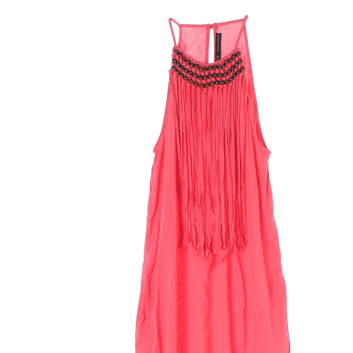 자라 핫핑크 휴양지 홀터넥 롱 드레스 이미지 2