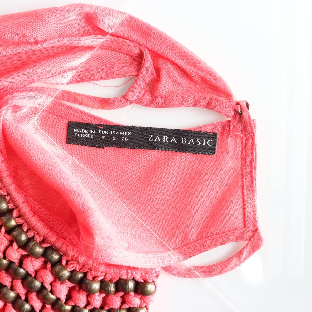 자라 핫핑크 휴양지 홀터넥 롱 드레스 이미지 5