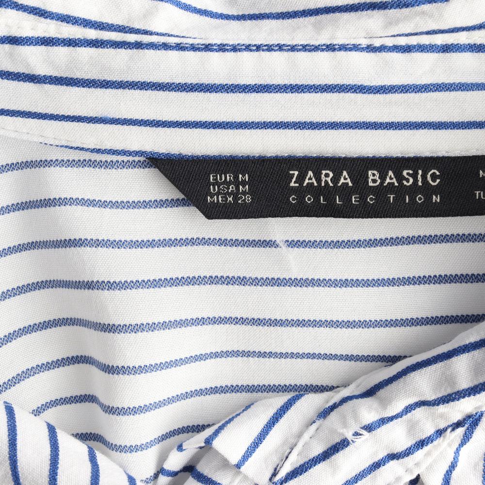 자라 화이트 블루 벨트 셔츠 롱 원피스 이미지 5